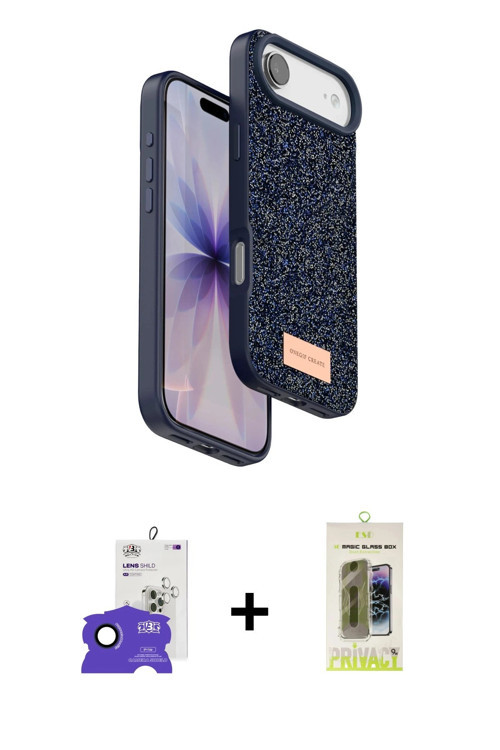ieg™ iPhone 17 Air Kılıf Vadi Klasik Serisi - Siyah Joko Magic 5D Hayalet Cam + Lacivert Bilvis Tita