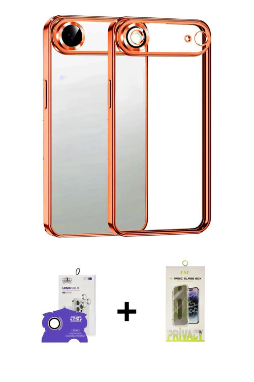 ieg™ iPhone 17 Air Kılıf Vadi Minimal - Siyah Joko Magic 5D Hayalet Cam + Gold Bilvis Titan Kamera L