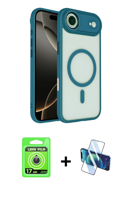 ieg™ iPhone 17 Air Kılıf Kıvılcım Prime - Siyah 3D Antistatik Seramik Nano Ekran Koruyucu + Gümüş Ra