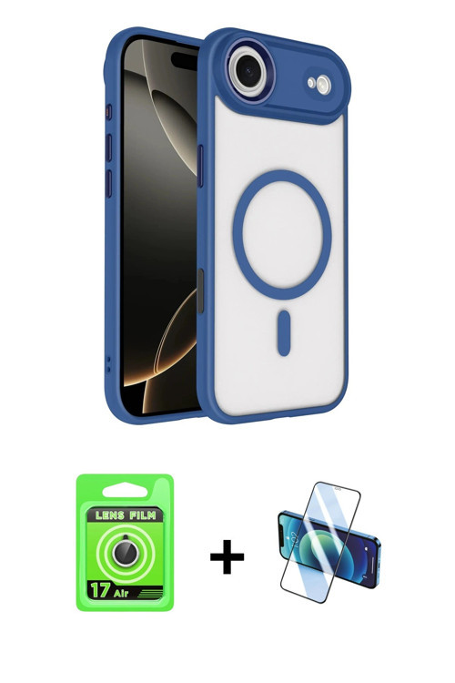 ieg™ iPhone 17 Air Kılıf Kıvılcım Prime - Siyah 3D Antistatik Seramik Nano Ekran Koruyucu + Gümüş Ra