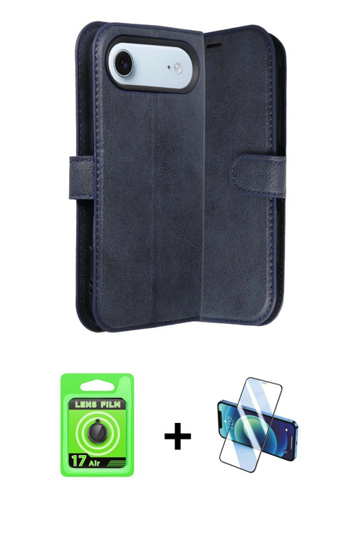 ieg™ iPhone 17 Air Kılıf Siluet Işık Serisi - Siyah 3D Antistatik Seramik Nano Ekran Koruyucu + Siya
