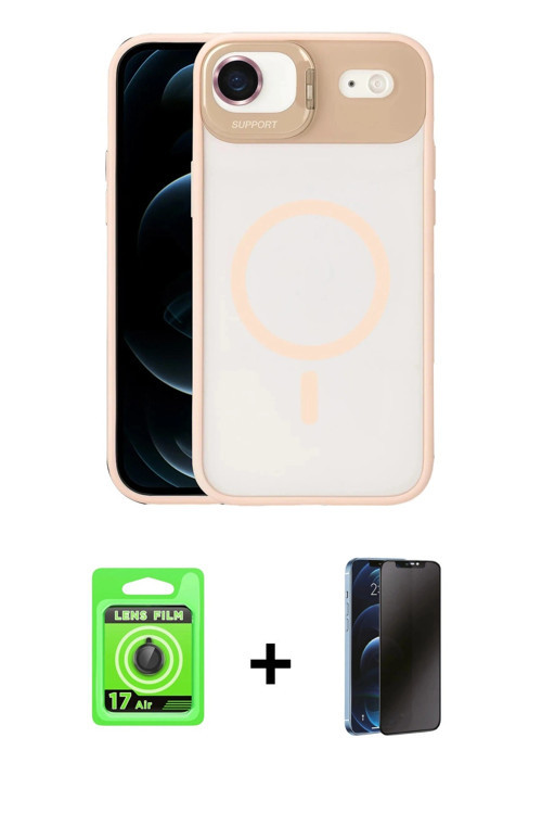 ieg™ iPhone 17 Air Kılıf Yadigar Asil Koleksiyonu - Siyah 3D Antistatik Hayalet Cam Ekran Koruyucu +