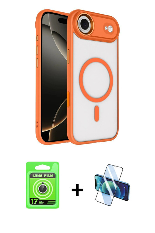 ieg™ iPhone 17 Air Kılıf Kıvılcım Prime - Siyah 3D Antistatik Seramik Nano Ekran Koruyucu + Gümüş Ra