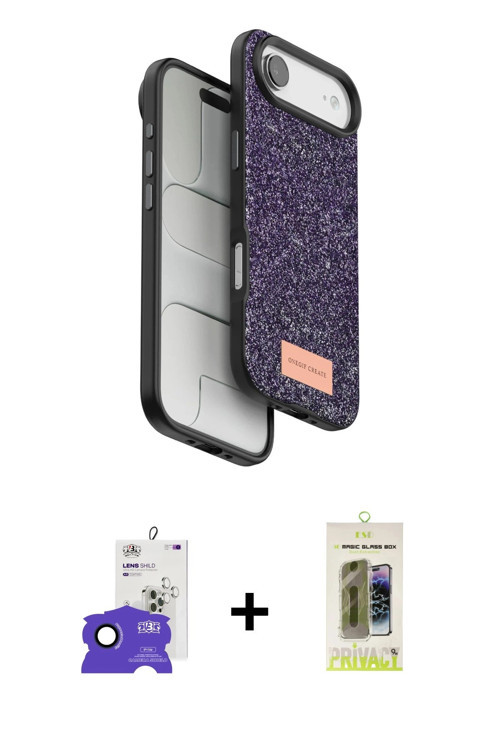 ieg™ iPhone 17 Air Kılıf Vadi Klasik Serisi - Siyah Joko Magic 5D Hayalet Cam + Lacivert Bilvis Tita