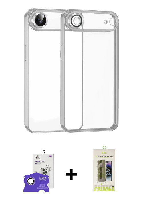 ieg™ iPhone 17 Air Kılıf Vadi Minimal - Siyah Joko Magic 5D Hayalet Cam + Gold Bilvis Titan Kamera L