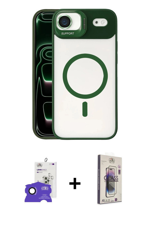 ieg™ iPhone 17 Air Kılıf Yadigar Asil Koleksiyonu - Siyah Bilvis 3D Cam Ekran Koruyucu + Siyah Bilvi