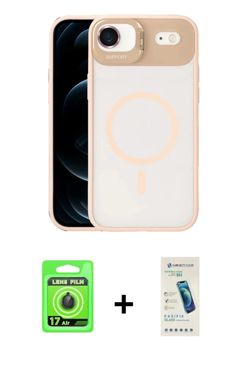 ieg™ iPhone 17 Air Kılıf Yadigar Asil Koleksiyonu - Şeffaf Pasifik Cam Ekran Koruyucu + Siyah Raze M