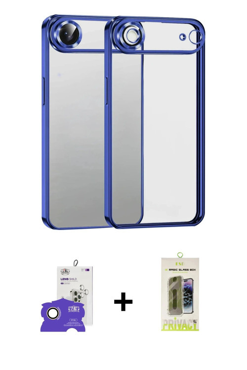 ieg™ iPhone 17 Air Kılıf Vadi Minimal - Siyah Joko Magic 5D Hayalet Cam + Gold Bilvis Titan Kamera L