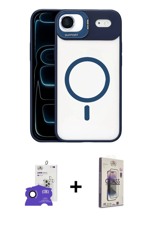 ieg™ iPhone 17 Air Kılıf Yadigar Asil Koleksiyonu - Siyah Bilvis 3D Cam Ekran Koruyucu + Siyah Bilvi