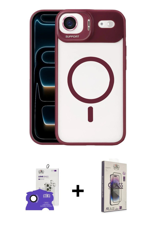 ieg™ iPhone 17 Air Kılıf Yadigar Asil Koleksiyonu - Siyah Bilvis 3D Cam Ekran Koruyucu + Siyah Bilvi