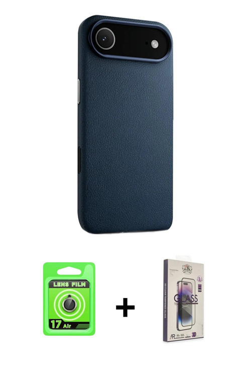 ieg™ iPhone 17 Air Kılıf Zirve Modern Prime - Siyah Bilvis 3D Cam Ekran Koruyucu + Gold Raze Metal K