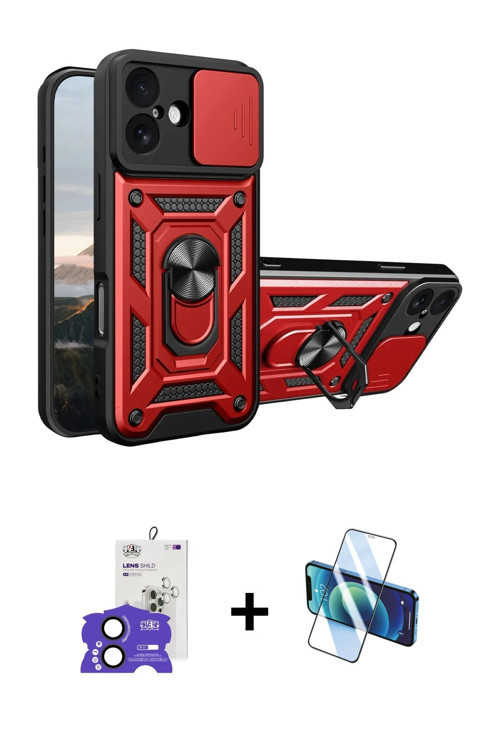 ieg™ iPhone 17 Kılıf Ahenk Klasik - Siyah 3D Antistatik Cam Ekran Koruyucu + Siyah Bilvis Titan Kame