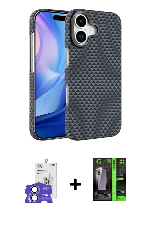 ieg™ iPhone 17 Kılıf Doruk Serisi - Siyah 360 Mat Full Body Arka Koruyucu + Açık Yeşil Bilvis Titan