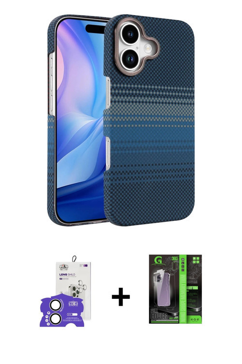 ieg™ iPhone 17 Kılıf Doruk Serisi - Siyah 360 Mat Full Body Arka Koruyucu + Açık Yeşil Bilvis Titan
