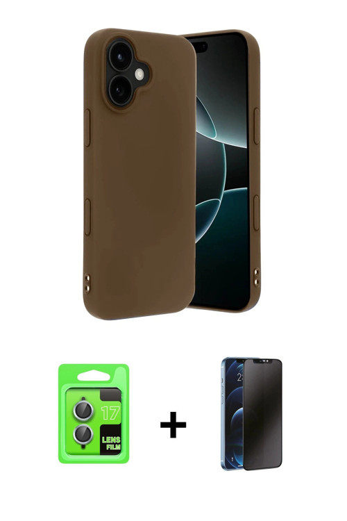ieg™ iPhone 17 Kılıf Kozmos Yansıma Özel Seri - Siyah 3D Antistatik Hayalet Cam Ekran Koruyucu + Açı
