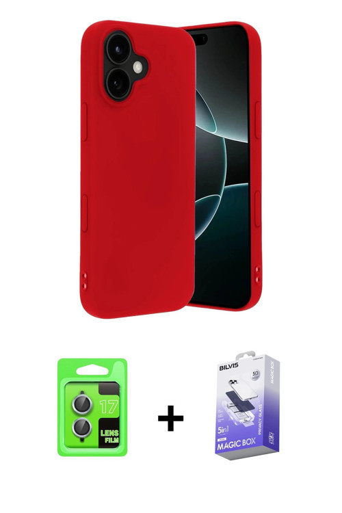 ieg™ iPhone 17 Kılıf Kozmos Yansıma Özel Seri - Siyah Bilvis 5in1 5D Magic Hayalet Cam Ekran Koruyuc