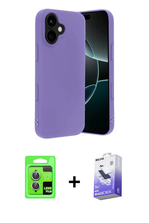 ieg™ iPhone 17 Kılıf Kozmos Yansıma Özel Seri - Siyah Bilvis 5in1 5D Magic Hayalet Cam Ekran Koruyuc