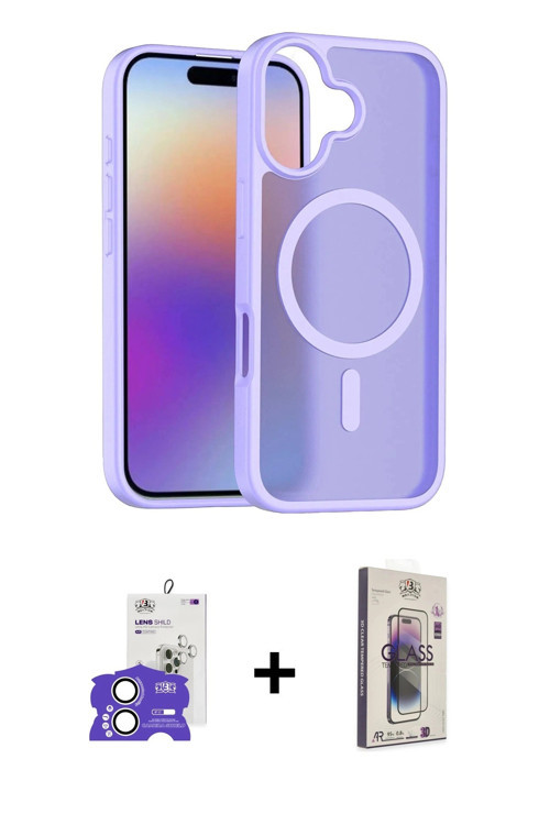 ieg™ iPhone 17 Kılıf Siluet Minimal Prime - Siyah Bilvis 3D Cam Ekran Koruyucu + Gümüş Bilvis Titan