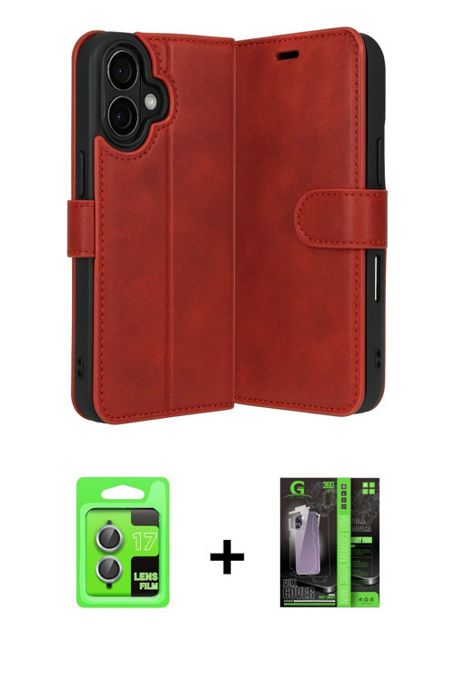 ieg™ iPhone 17 Kılıf Siluet Işık Serisi - Siyah 360 Mat Full Body Arka Koruyucu + Açık Mavi Raze Met