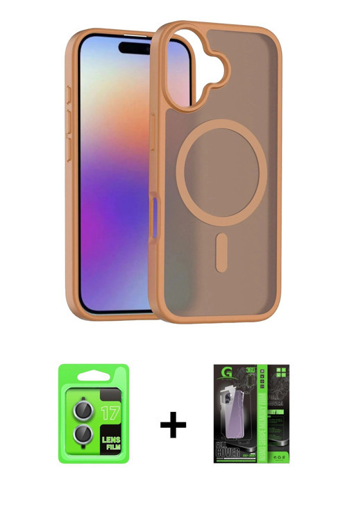ieg™ iPhone 17 Kılıf Siluet Minimal Prime - Şeffaf 360 Full Body Arka Koruyucu + Açık Mavi Raze Meta