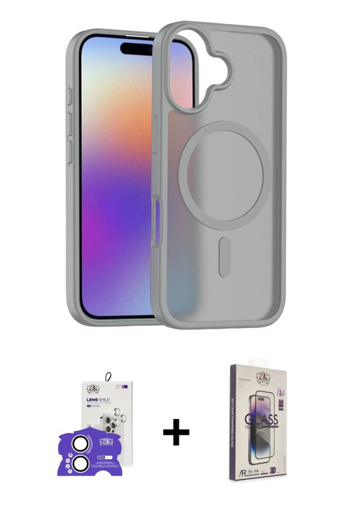 ieg™ iPhone 17 Kılıf Siluet Minimal Prime - Siyah Bilvis 3D Cam Ekran Koruyucu + Gümüş Bilvis Titan