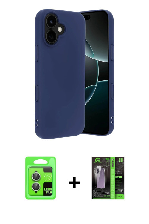 ieg™ iPhone 17 Kılıf Kozmos Yansıma Özel Seri - Siyah 360 Mat Full Body Arka Koruyucu + Açık Yeşil R
