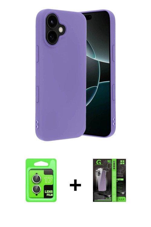 ieg™ iPhone 17 Kılıf Kozmos Yansıma Özel Seri - Siyah 360 Mat Full Body Arka Koruyucu + Açık Yeşil R