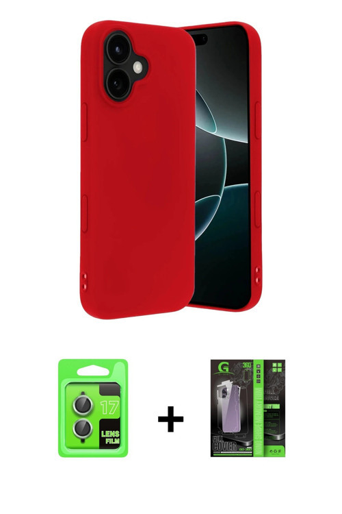 ieg™ iPhone 17 Kılıf Kozmos Yansıma Özel Seri - Siyah 360 Mat Full Body Arka Koruyucu + Açık Yeşil R