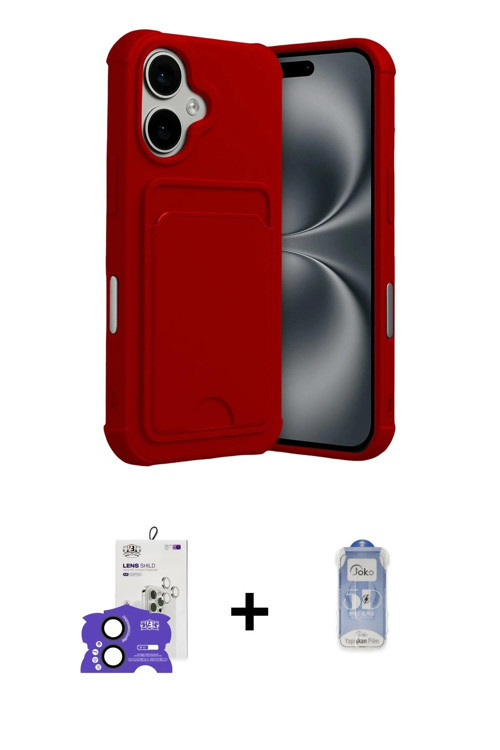 ieg™ iPhone 17 Kılıf Vadi Çizgi Prime - Siyah Joko Magic 5D Cam + Siyah Bilvis Titan Kamera Lens