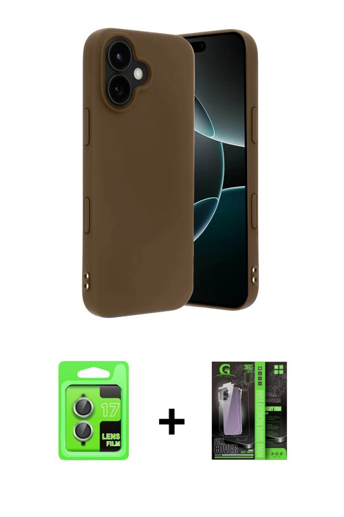 ieg™ iPhone 17 Kılıf Kozmos Yansıma Özel Seri - Siyah 360 Mat Full Body Arka Koruyucu + Açık Yeşil R