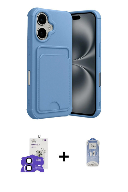ieg™ iPhone 17 Kılıf Vadi Çizgi Prime - Siyah Joko Magic 5D Cam + Siyah Bilvis Titan Kamera Lens