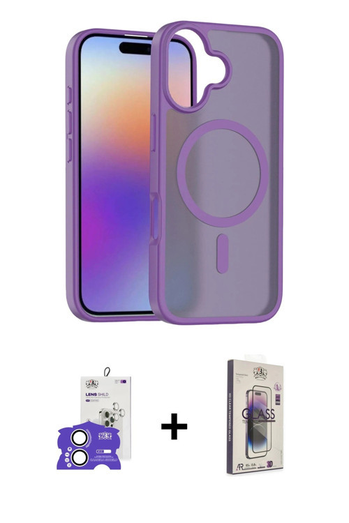 ieg™ iPhone 17 Kılıf Siluet Minimal Prime - Siyah Bilvis 3D Cam Ekran Koruyucu + Gümüş Bilvis Titan