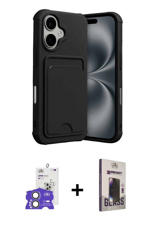 ieg™ iPhone 17 Kılıf Vadi Çizgi Prime - Siyah Bilvis Hayalet Cam Ekran Koruyucu + Açık Yeşil Bilvis