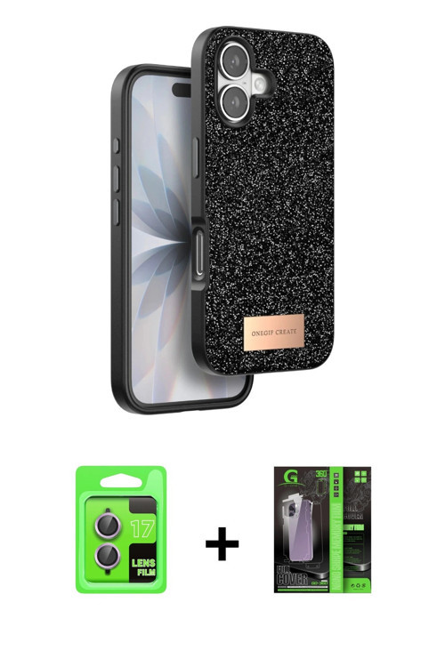 ieg™ iPhone 17 Kılıf Vadi Klasik Serisi - Siyah 360 Mat Full Body Arka Koruyucu + Açık Mor Raze Meta