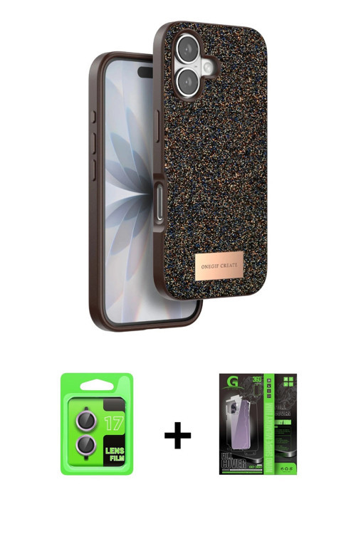 ieg™ iPhone 17 Kılıf Vadi Klasik Serisi - Siyah 360 Mat Full Body Arka Koruyucu + Açık Mor Raze Meta