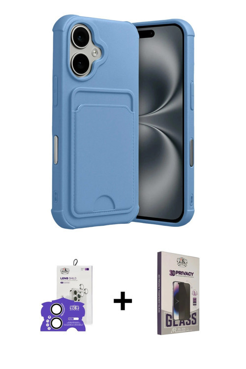 ieg™ iPhone 17 Kılıf Vadi Çizgi Prime - Siyah Bilvis Hayalet Cam Ekran Koruyucu + Açık Yeşil Bilvis