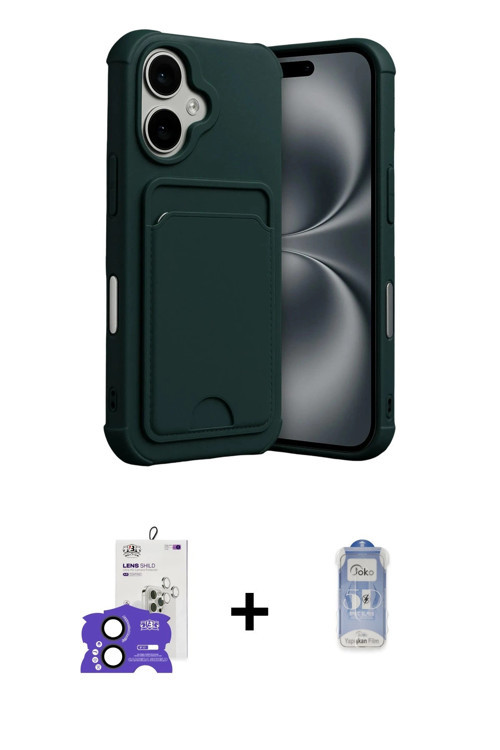 ieg™ iPhone 17 Kılıf Vadi Çizgi Prime - Siyah Joko Magic 5D Cam + Siyah Bilvis Titan Kamera Lens