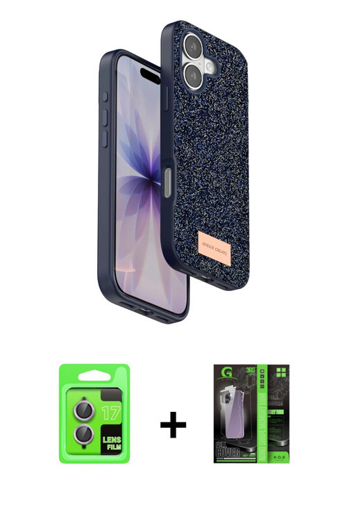 ieg™ iPhone 17 Kılıf Vadi Klasik Serisi - Siyah 360 Mat Full Body Arka Koruyucu + Açık Mor Raze Meta