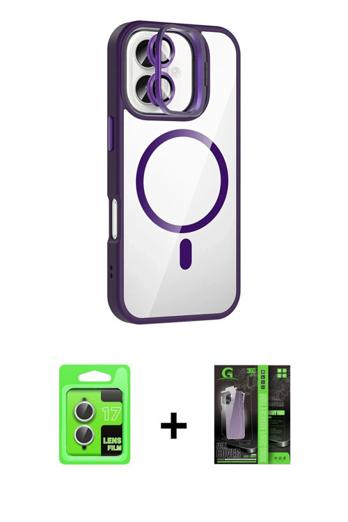 ieg™ iPhone 17 Kılıf Yadigar Asil Koleksiyonu - Siyah 360 Mat Full Body Arka Koruyucu + Gümüş Raze M