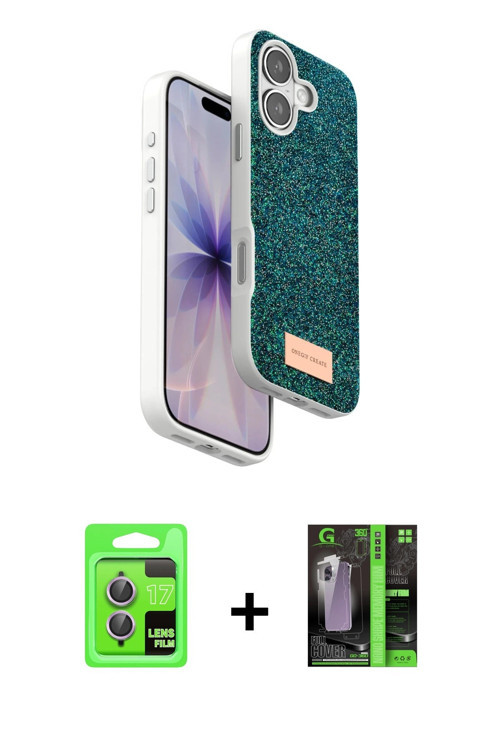 ieg™ iPhone 17 Kılıf Vadi Klasik Serisi - Siyah 360 Mat Full Body Arka Koruyucu + Açık Mor Raze Meta