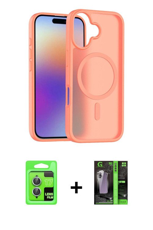 ieg™ iPhone 17 Kılıf Siluet Minimal Prime - Şeffaf 360 Full Body Arka Koruyucu + Açık Mavi Raze Meta