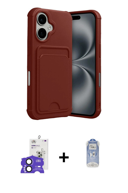ieg™ iPhone 17 Kılıf Vadi Çizgi Prime - Siyah Joko Magic 5D Cam + Siyah Bilvis Titan Kamera Lens