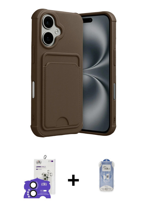 ieg™ iPhone 17 Kılıf Vadi Çizgi Prime - Siyah Joko Magic 5D Cam + Siyah Bilvis Titan Kamera Lens