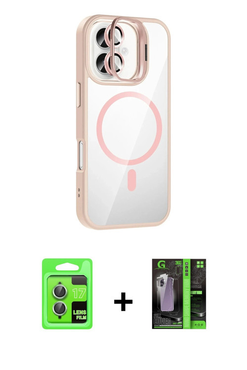 ieg™ iPhone 17 Kılıf Yadigar Asil Koleksiyonu - Siyah 360 Mat Full Body Arka Koruyucu + Açık Yeşil R