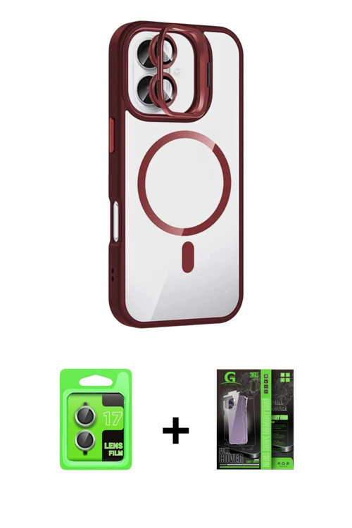 ieg™ iPhone 17 Kılıf Yadigar Asil Koleksiyonu - Siyah 360 Mat Full Body Arka Koruyucu + Açık Yeşil R