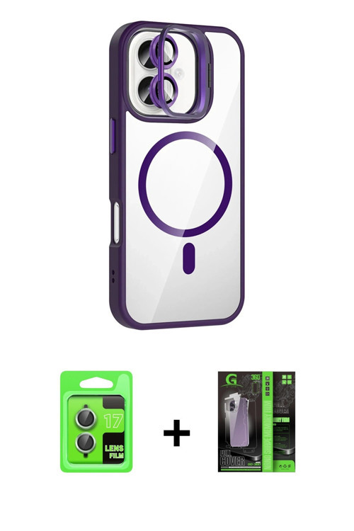 ieg™ iPhone 17 Kılıf Yadigar Asil Koleksiyonu - Siyah 360 Mat Full Body Arka Koruyucu + Açık Yeşil R