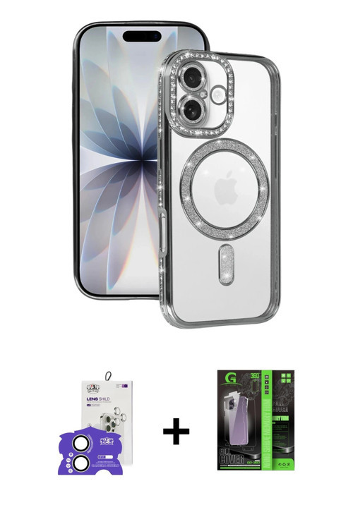 ieg™ iPhone 17 Kılıf Zirve Doku Prime - Siyah 360 Mat Full Body Arka Koruyucu + Açık Yeşil Bilvis Ti