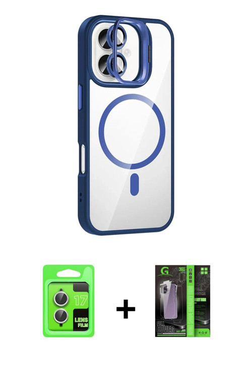 ieg™ iPhone 17 Kılıf Yadigar Asil Koleksiyonu - Siyah 360 Mat Full Body Arka Koruyucu + Gümüş Raze M