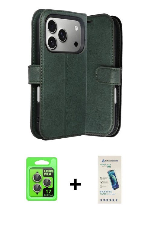 ieg™ iPhone 17 Pro Kılıf Siluet Işık Serisi - Şeffaf Pasifik Cam Ekran Koruyucu + Gri Raze Metal Kam