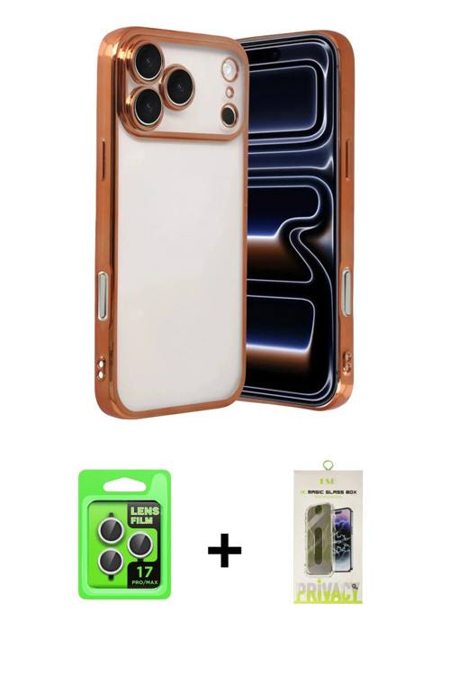 ieg™ iPhone 17 Pro Kılıf Vadi Minimal - Siyah Joko Magic 5D Hayalet Cam + Gümüş Raze Metal Kamera Le
